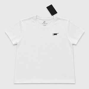 NIKE T-Shirt Kids Small White RN563223 Short Sleeve Swoosh Logo Tee